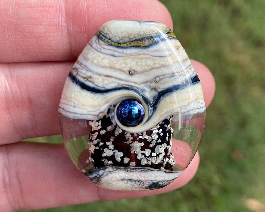 black lampwork focal bead