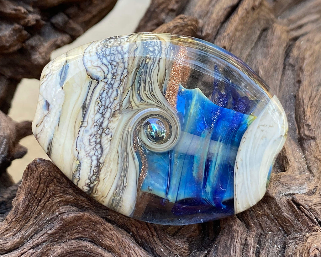 blue organic lampwork