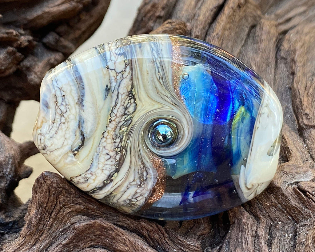 blue organic lampwork
