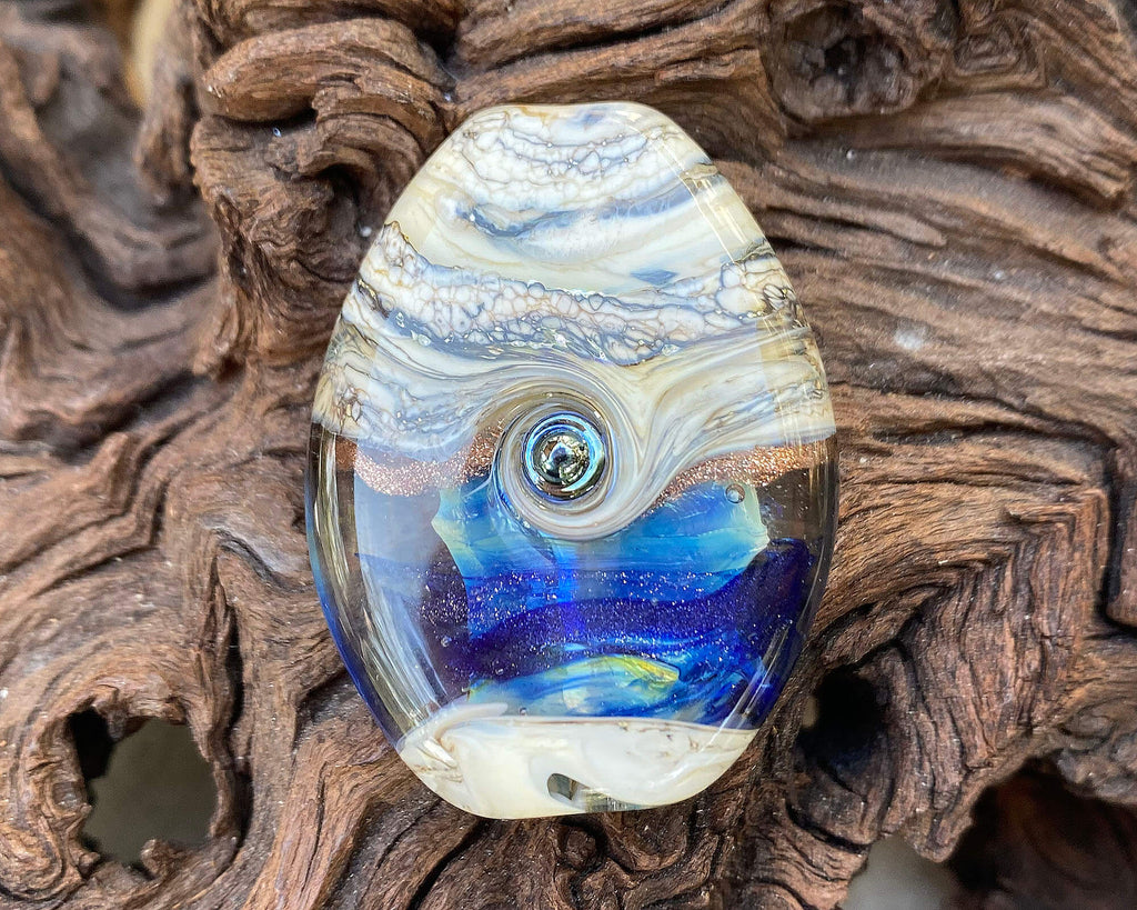 blue handmade bead