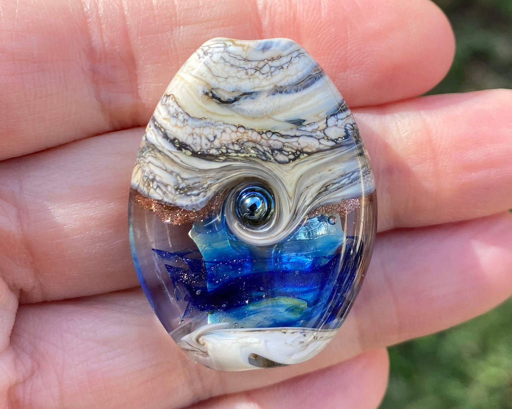 blue handmade bead