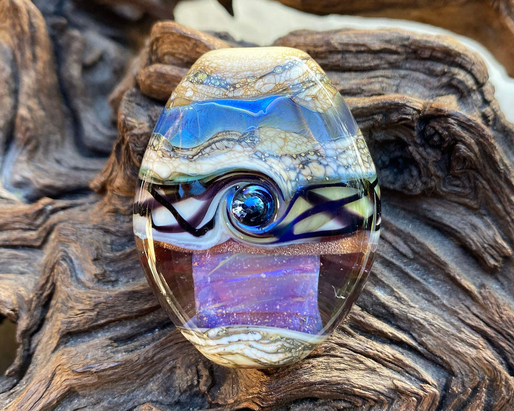 purple lampwork focal bead