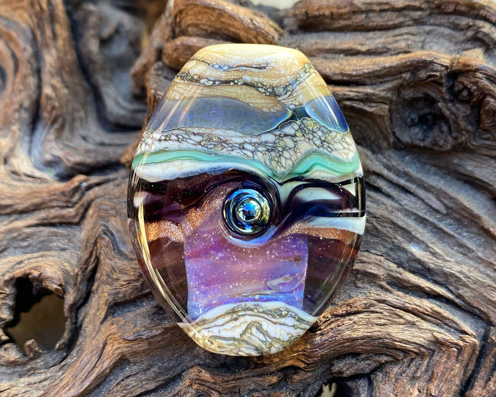 purple lampwork focal bead