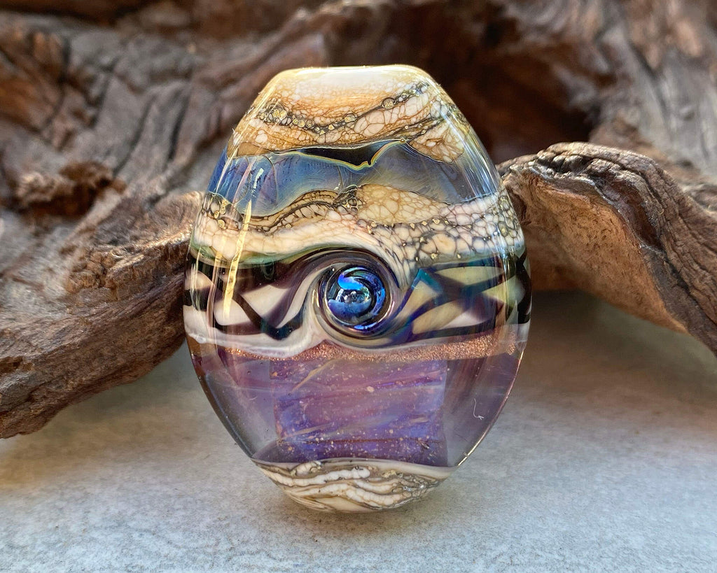 purple lampwork focal bead