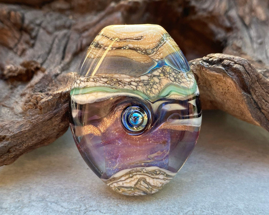 purple lampwork focal bead