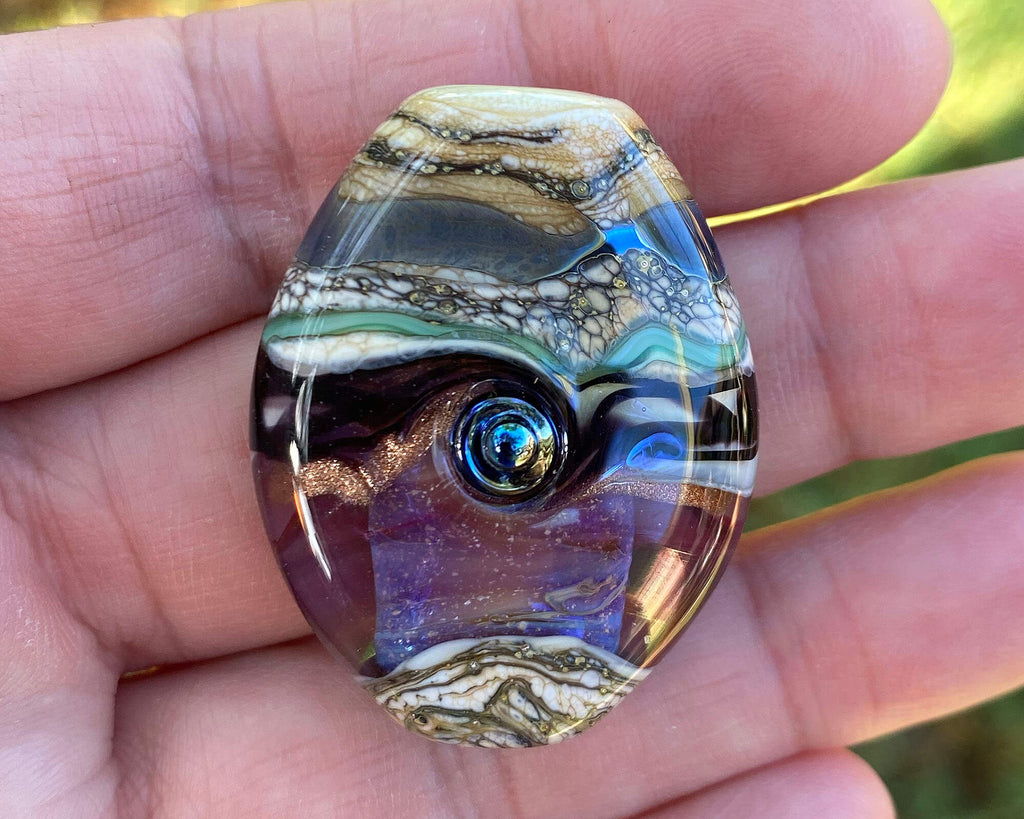 purple lampwork focal bead