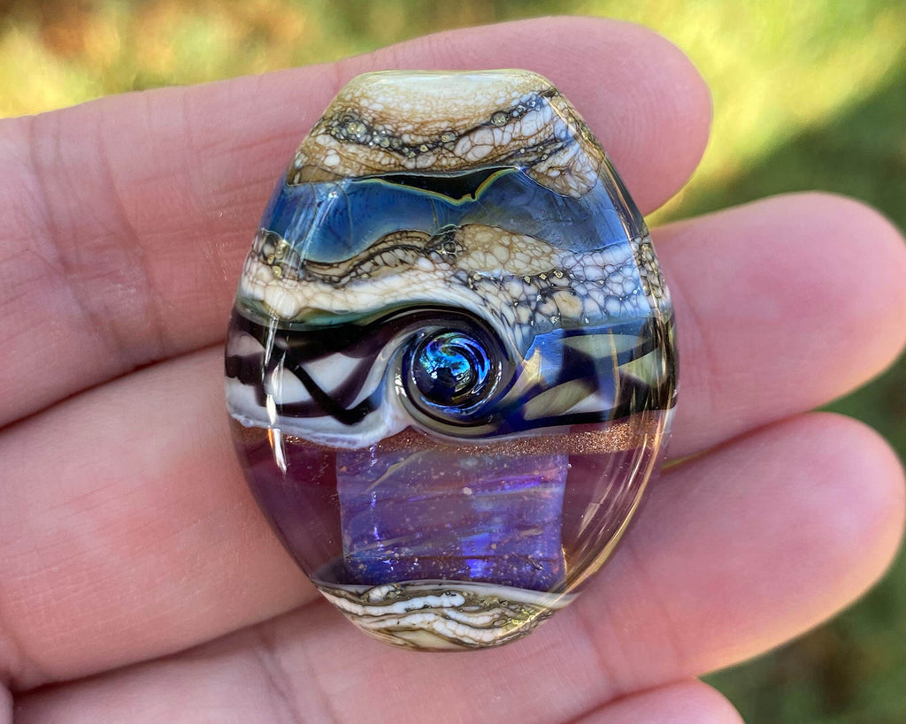 purple lampwork focal bead