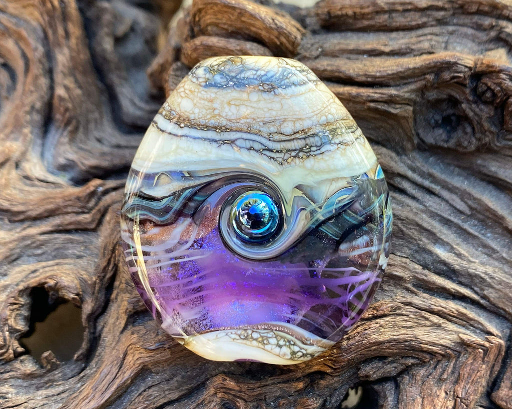 purple lampwork focal bead