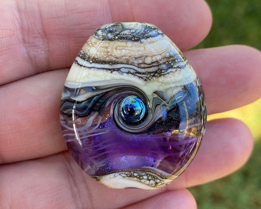 purple lampwork focal bead