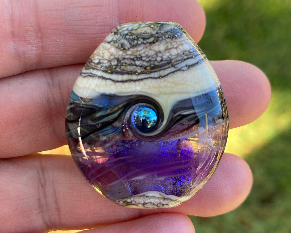 purple lampwork focal bead