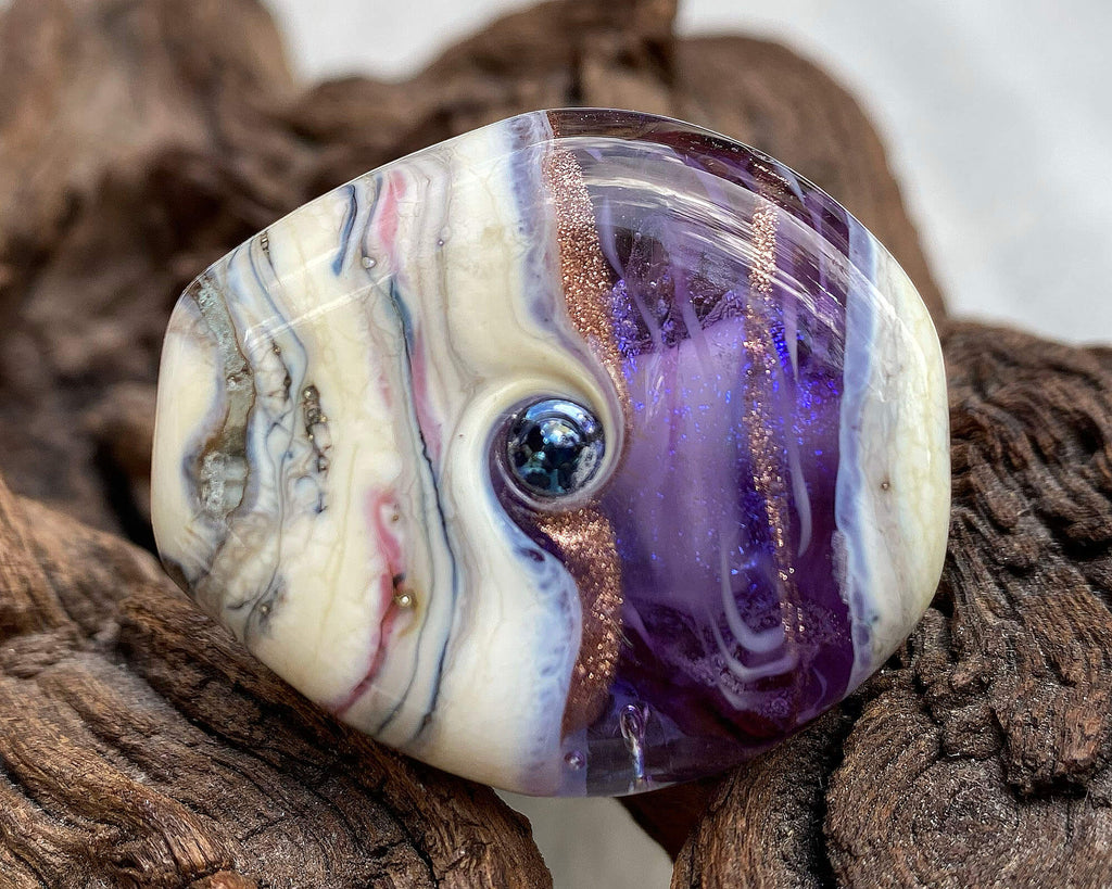 purple lampwork focal bead