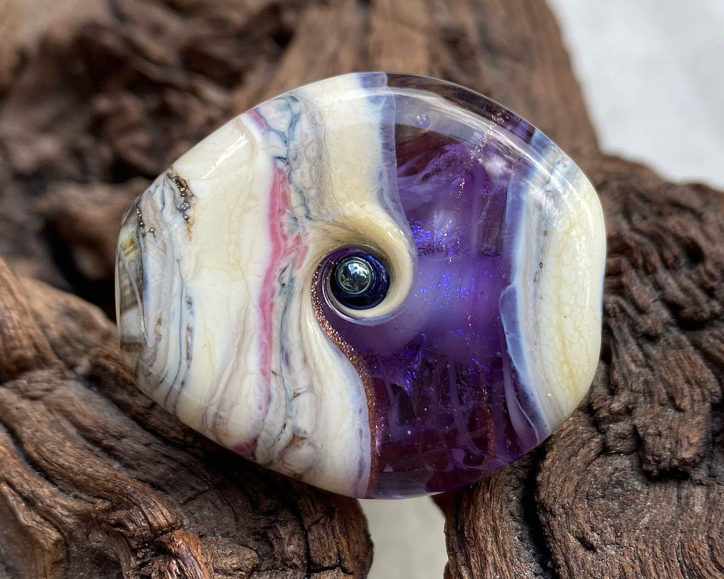 purple lampwork focal bead