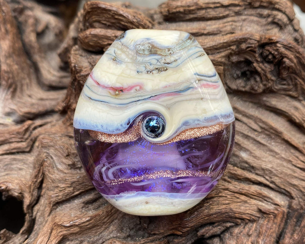 purple lampwork focal bead