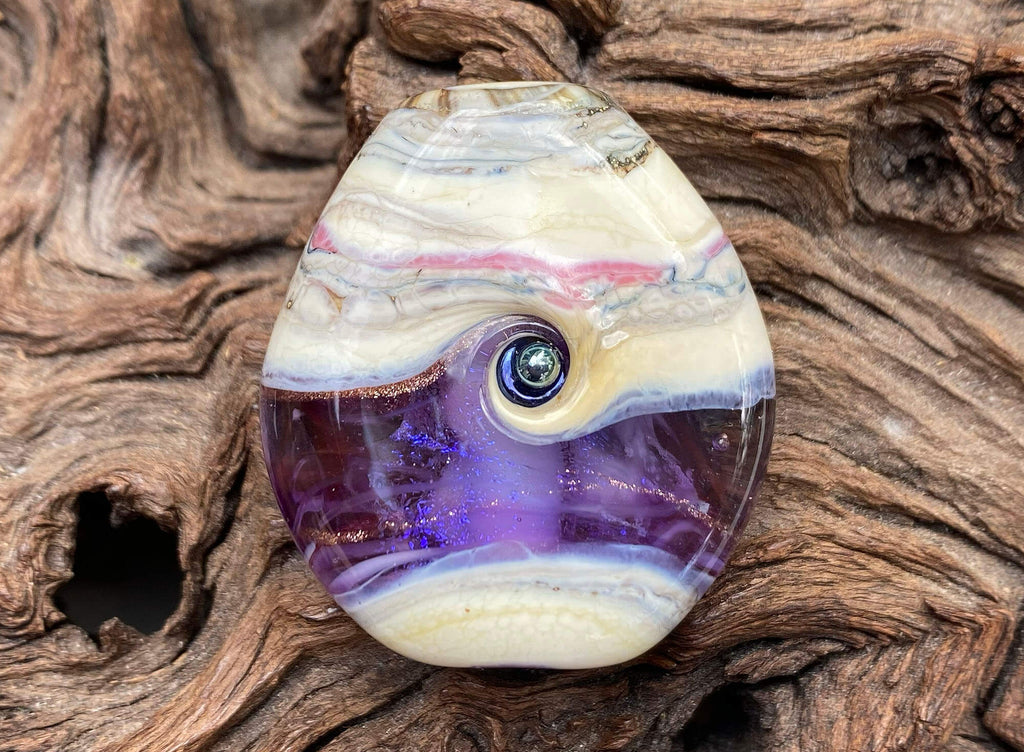 purple lampwork focal bead