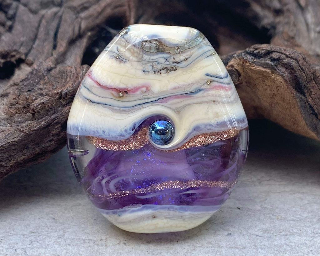 purple lampwork focal bead