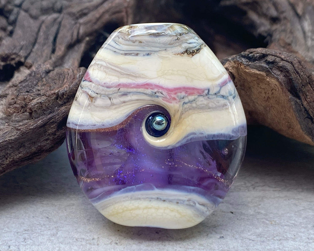 purple lampwork focal bead