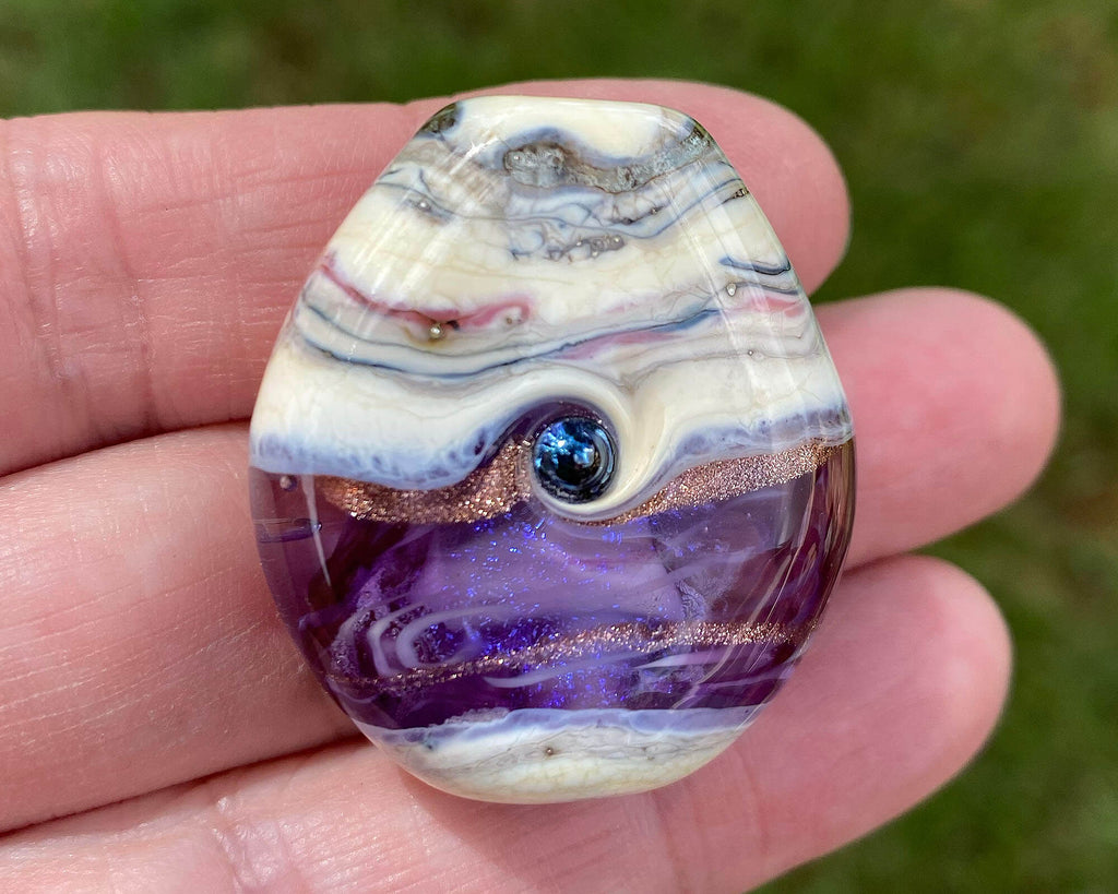 purple lampwork focal bead