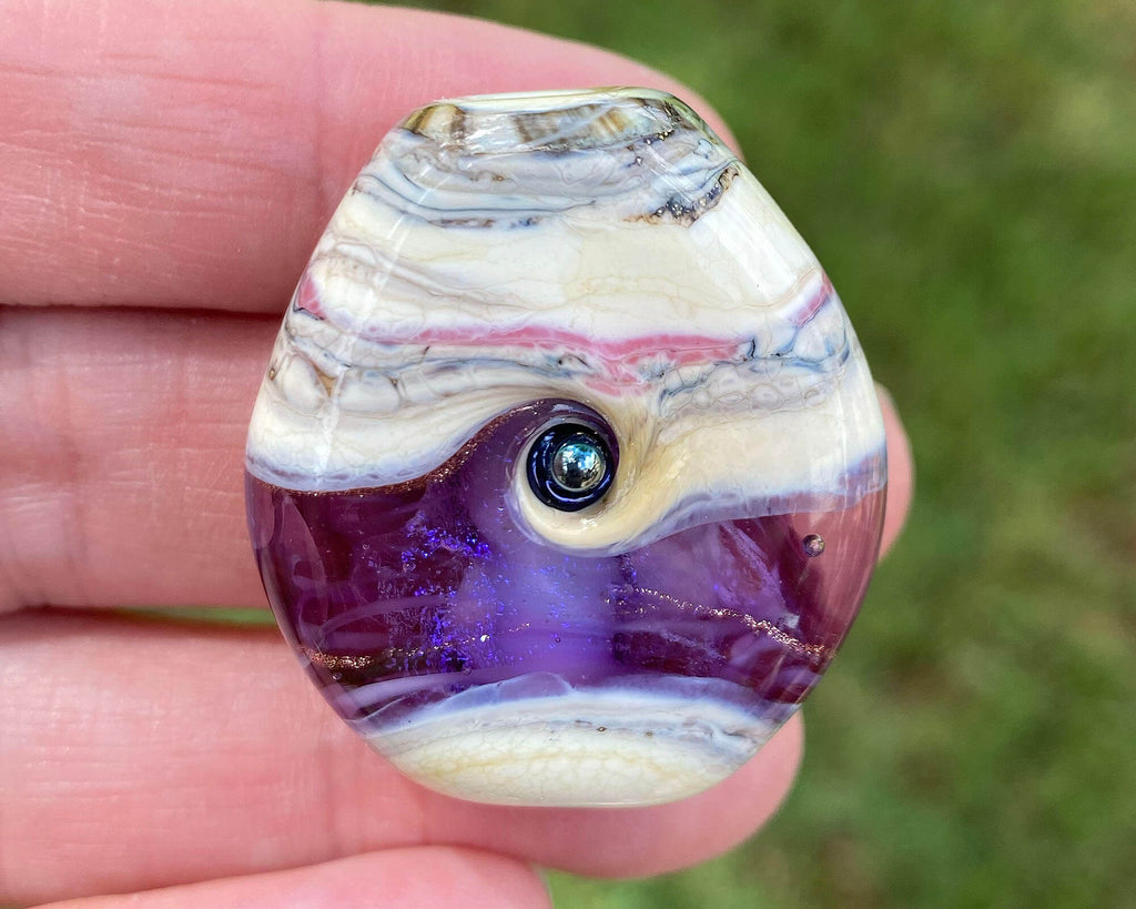 purple lampwork focal bead