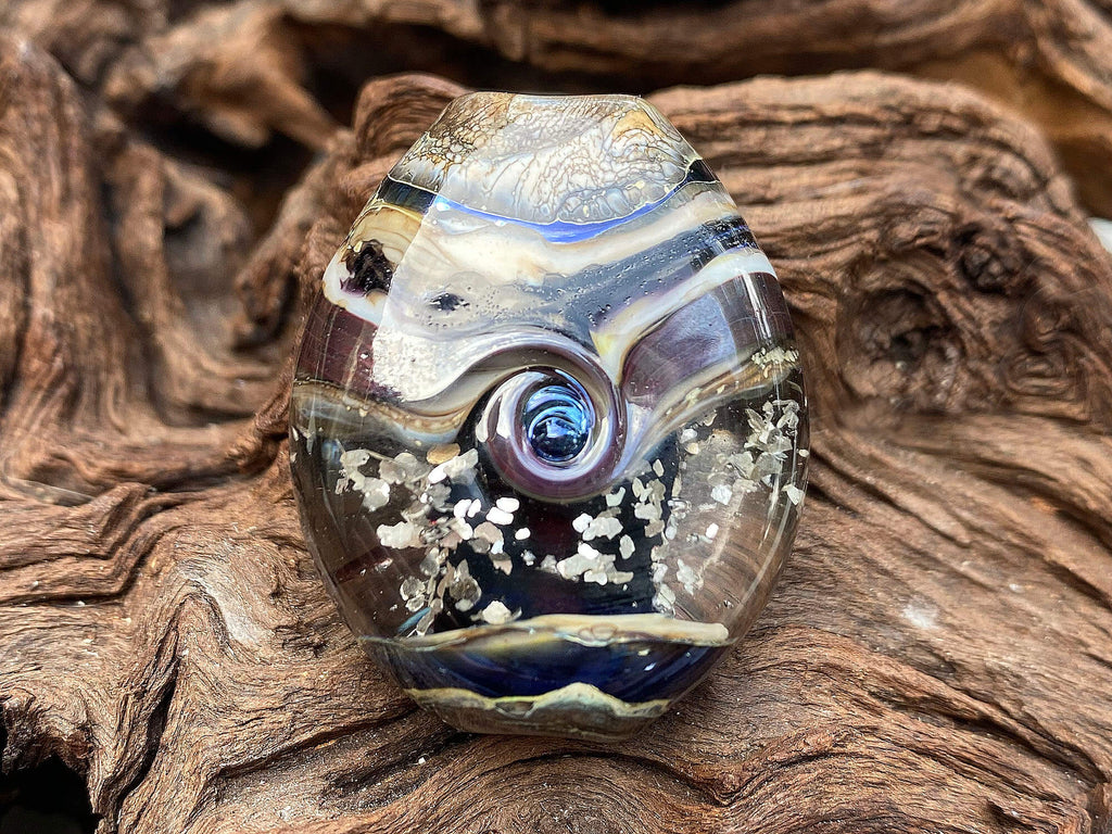 black lampwork focal bead