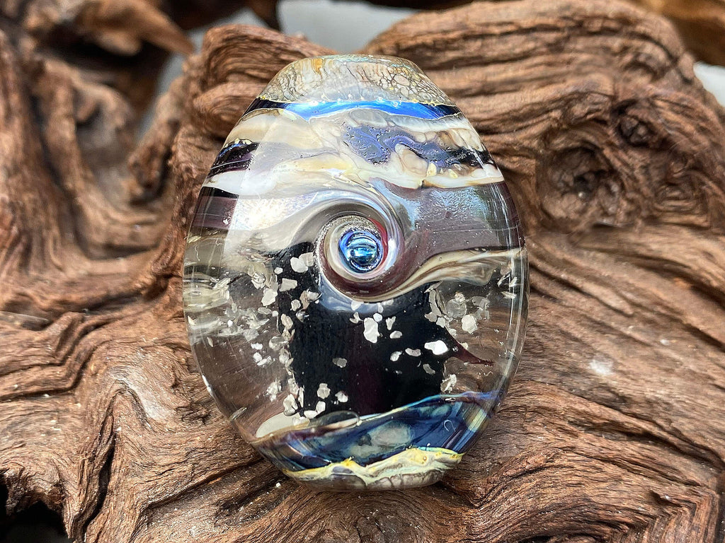black lampwork focal bead