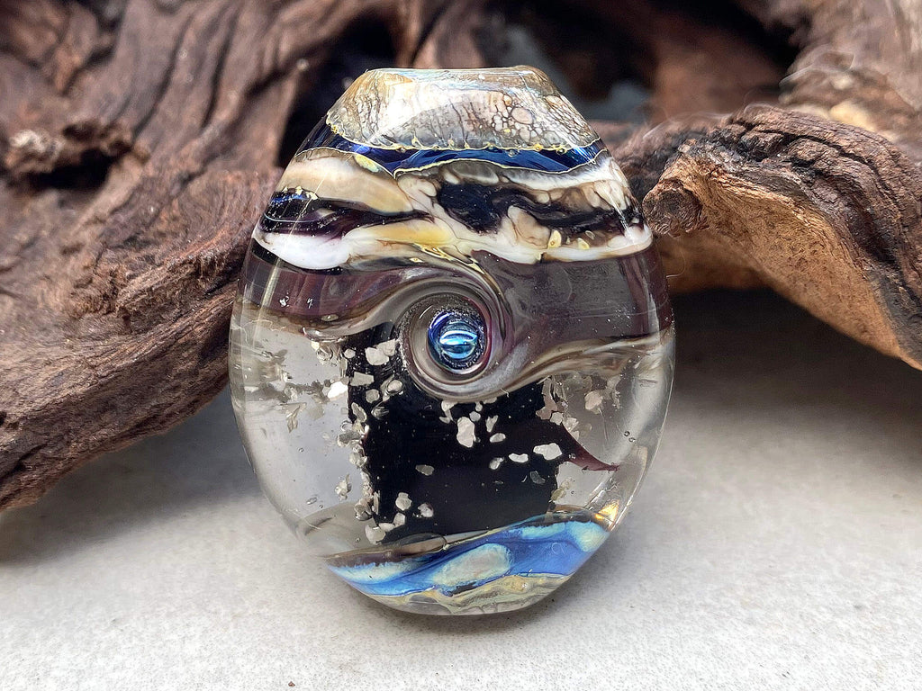black lampwork focal bead