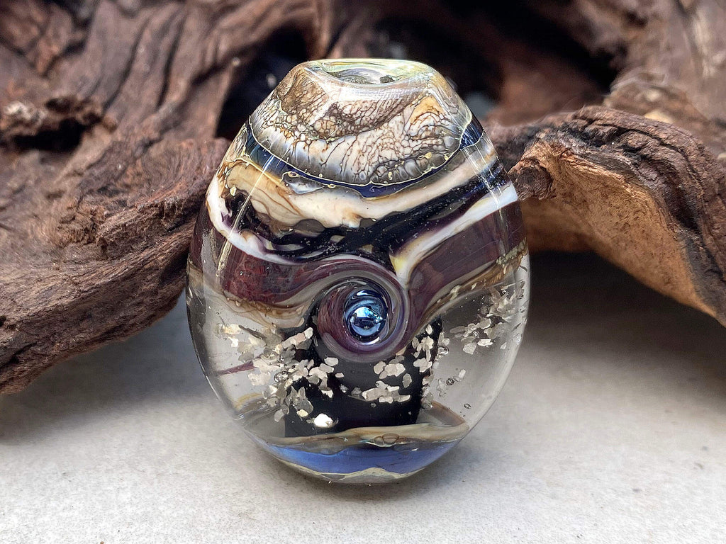 black lampwork focal bead