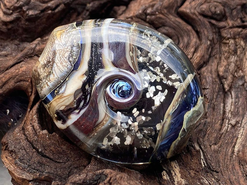 black lampwork focal bead