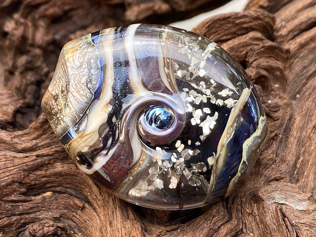 black lampwork focal bead