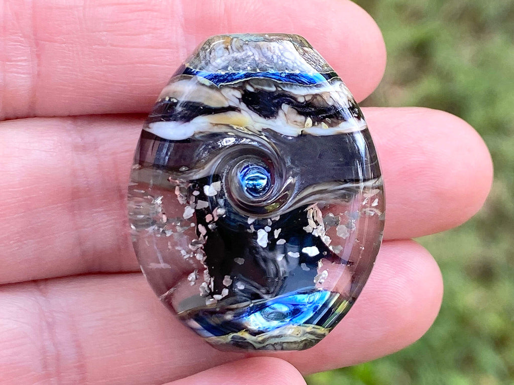 black lampwork focal bead