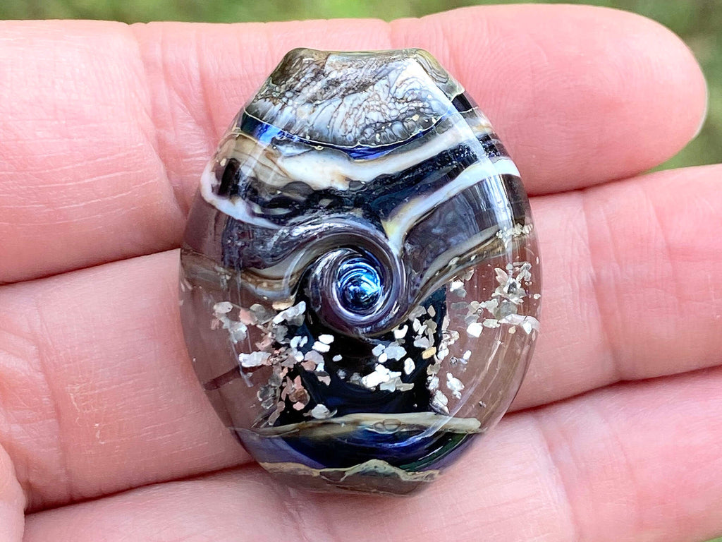 black lampwork focal bead