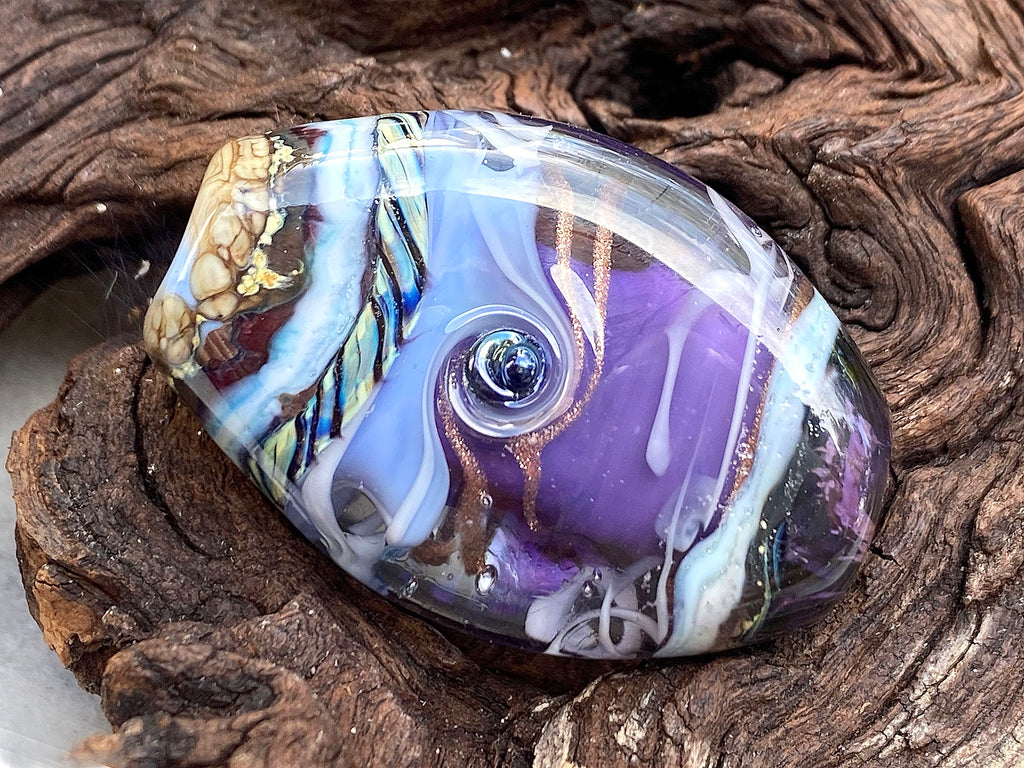 purple lampwork focal bead
