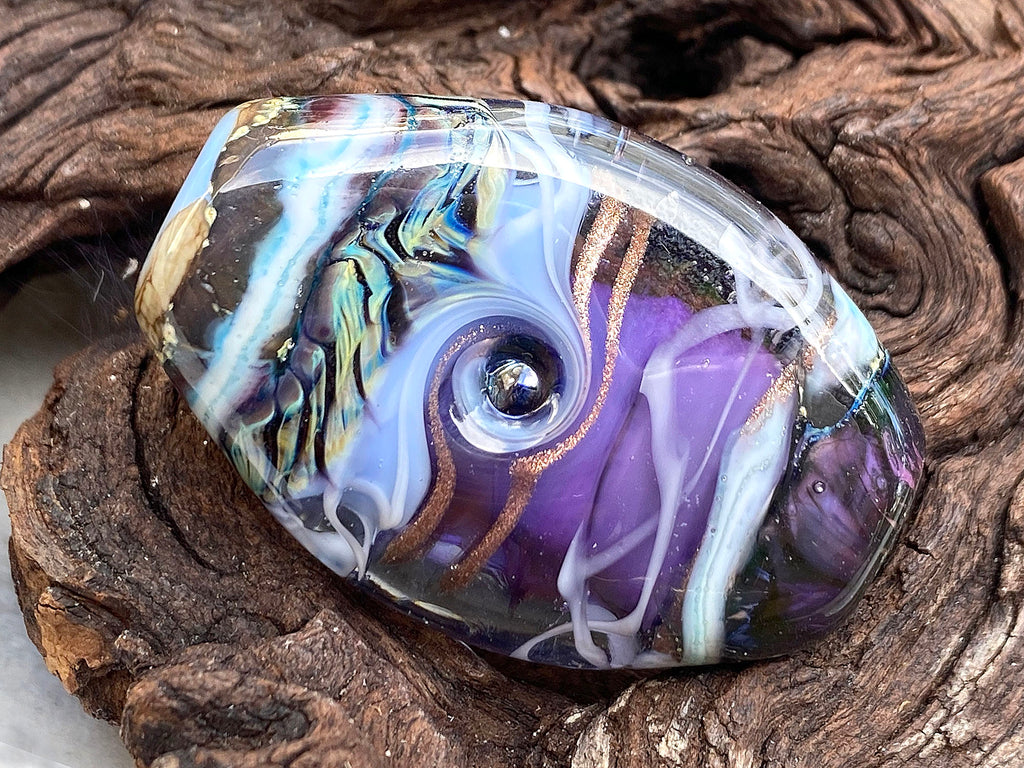 purple lampwork focal bead