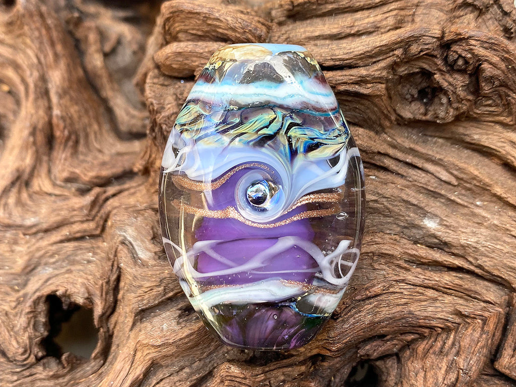 purple lampwork focal bead