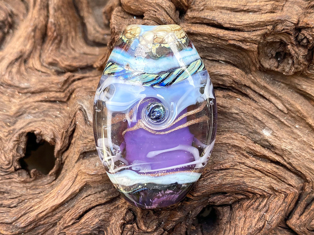 purple lampwork focal bead