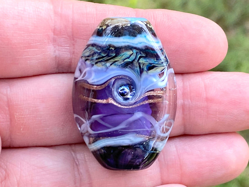 purple lampwork focal bead