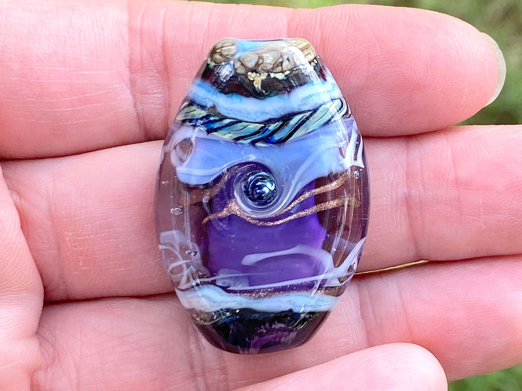purple lampwork focal bead