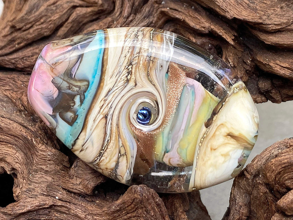 pastel focal lampwork bead