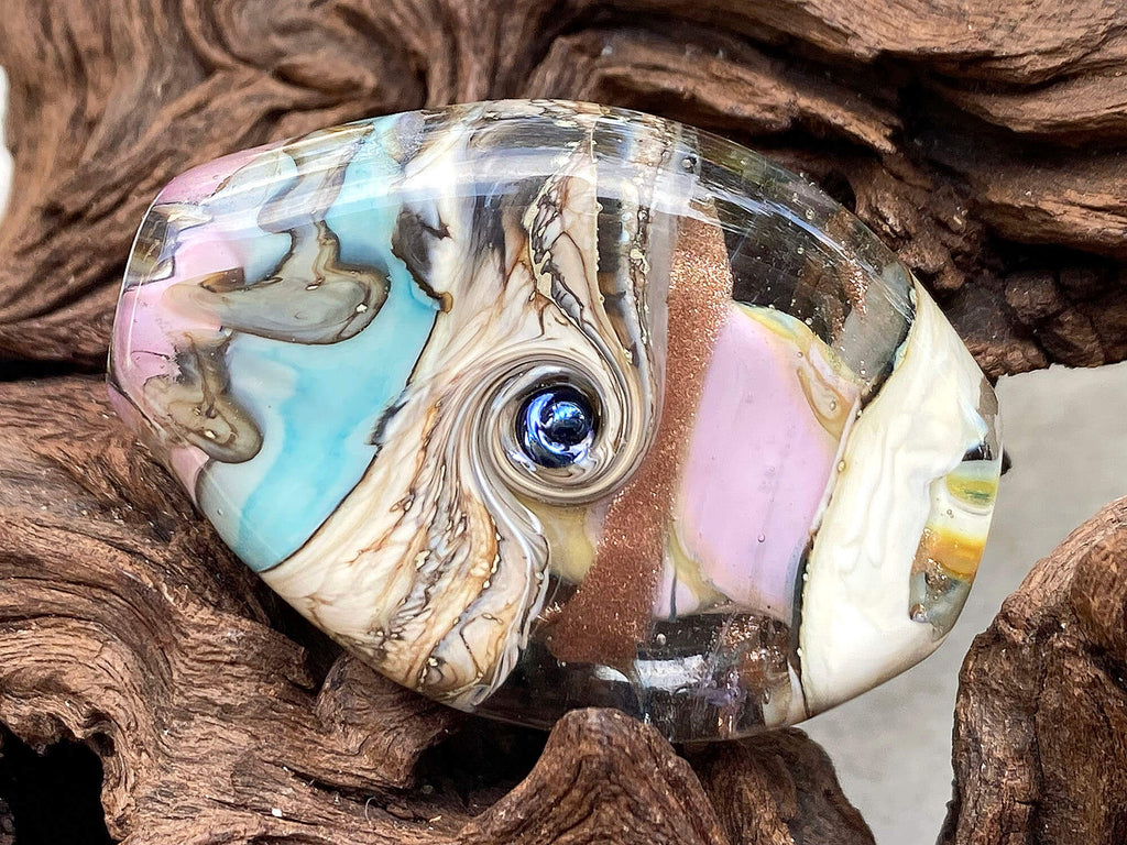pastel focal lampwork bead