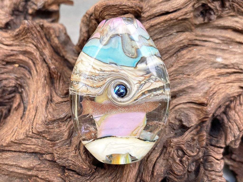 pastel focal lampwork bead