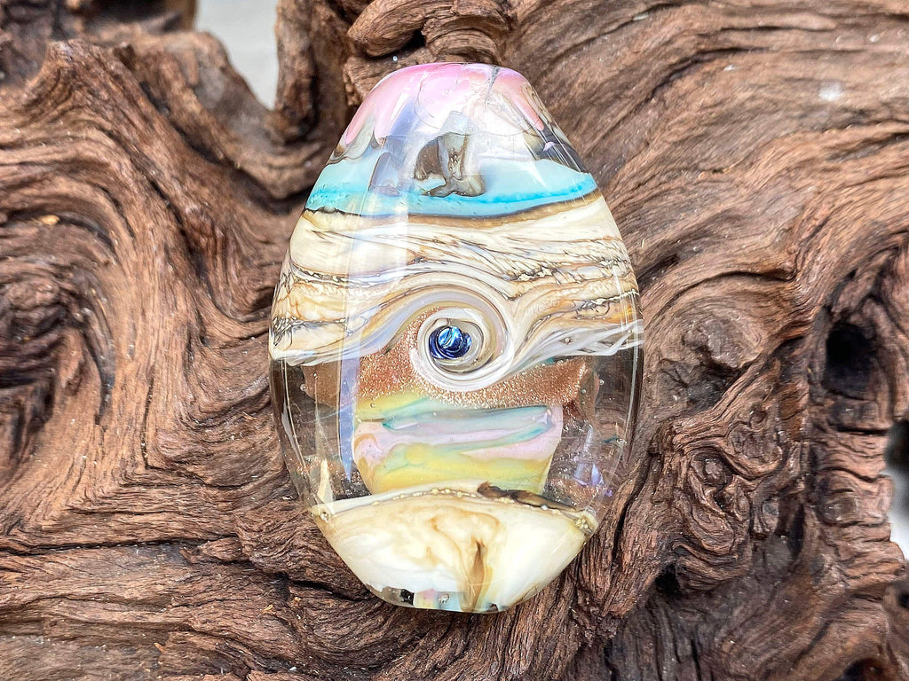 pastel focal lampwork bead