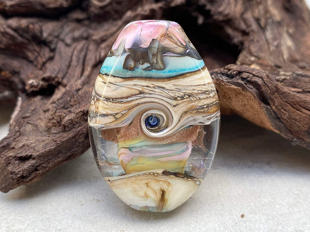 pastel focal lampwork bead