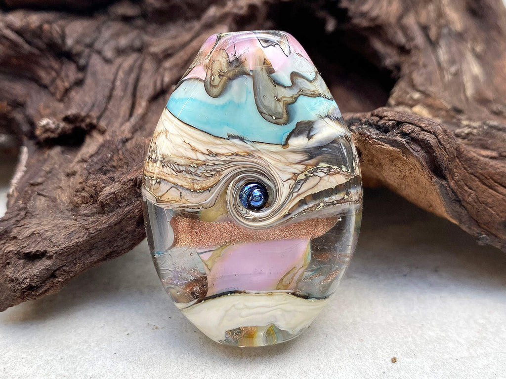 pastel focal lampwork bead