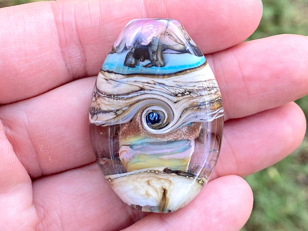 pastel focal lampwork bead