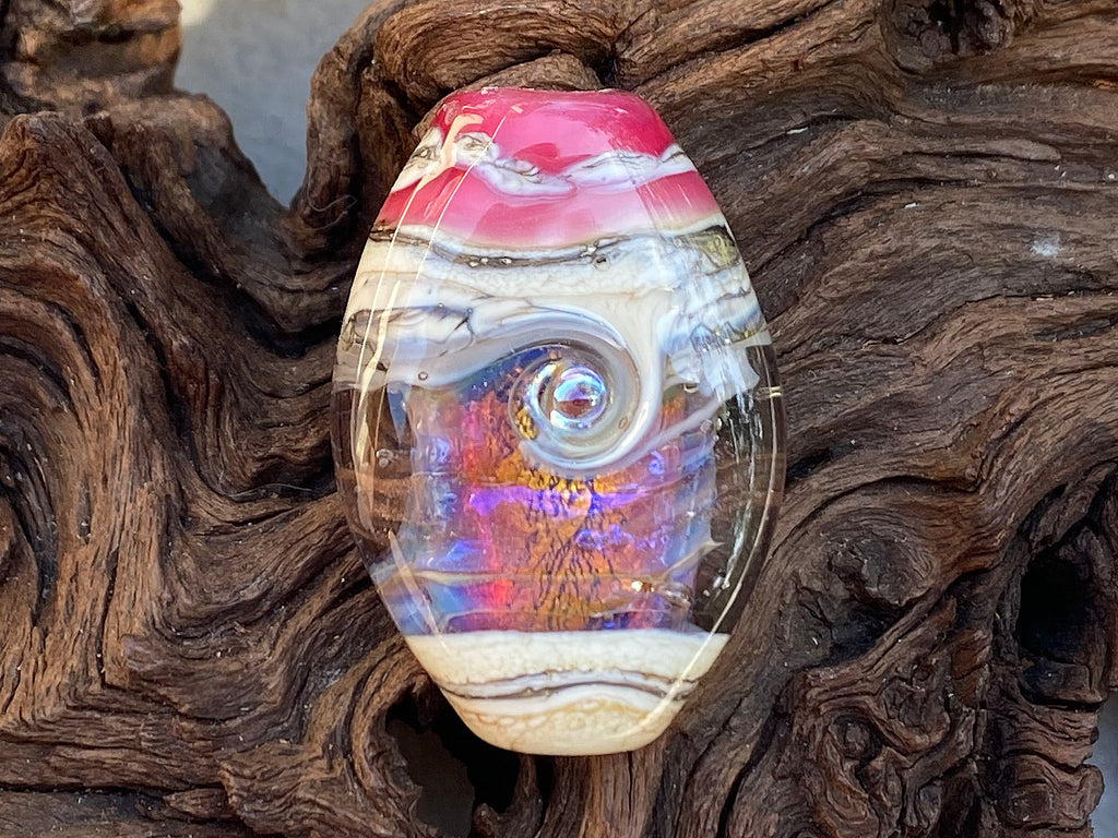 pink lampwork focal bead
