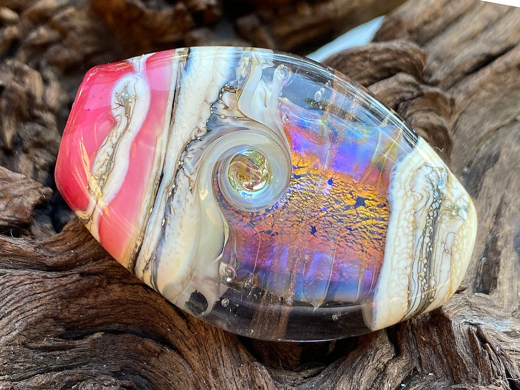 pink lampwork focal bead