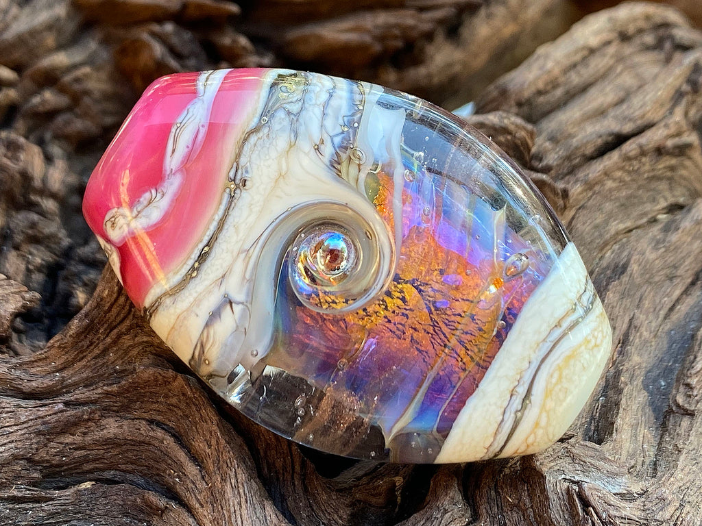 pink lampwork focal bead