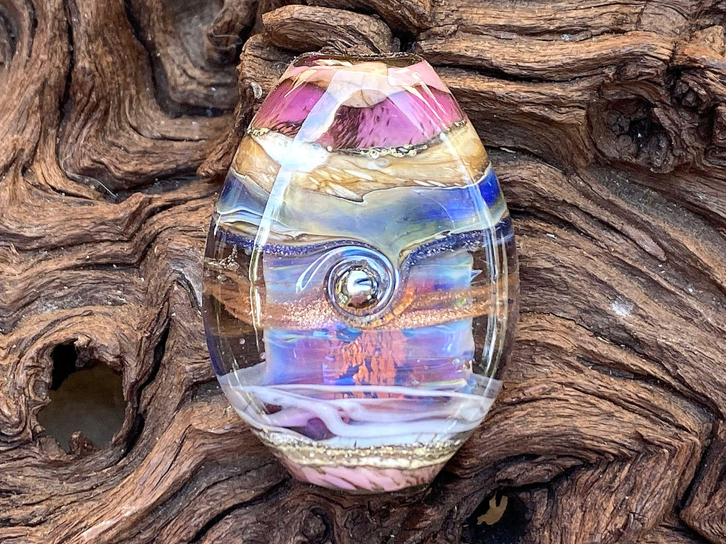 purple lampwork focal bead