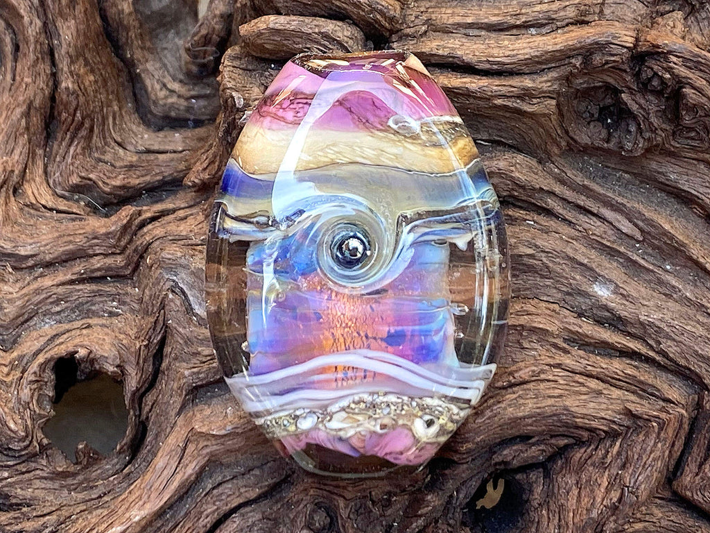 purple lampwork focal bead