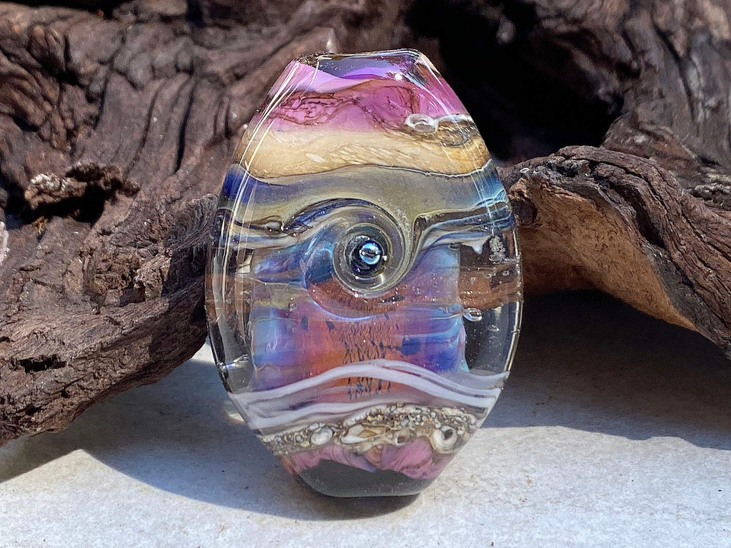 purple lampwork focal bead