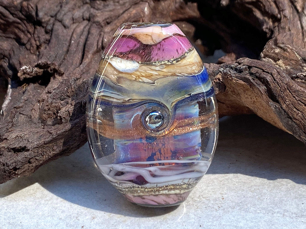 purple lampwork focal bead